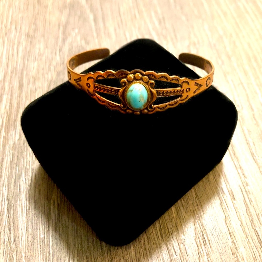 🆕 Copper and Turquoise Cuff Bracelet